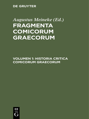 cover image of Historia critica comicorum graecorum